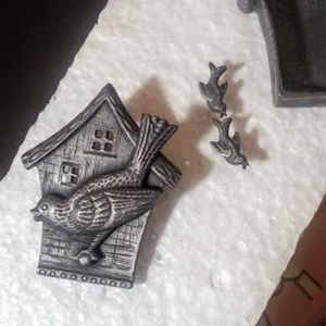 Trinket Box & Brooch & Bird Earrings 3 gifts in 1!!